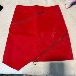 Le Lis red zipper skirt